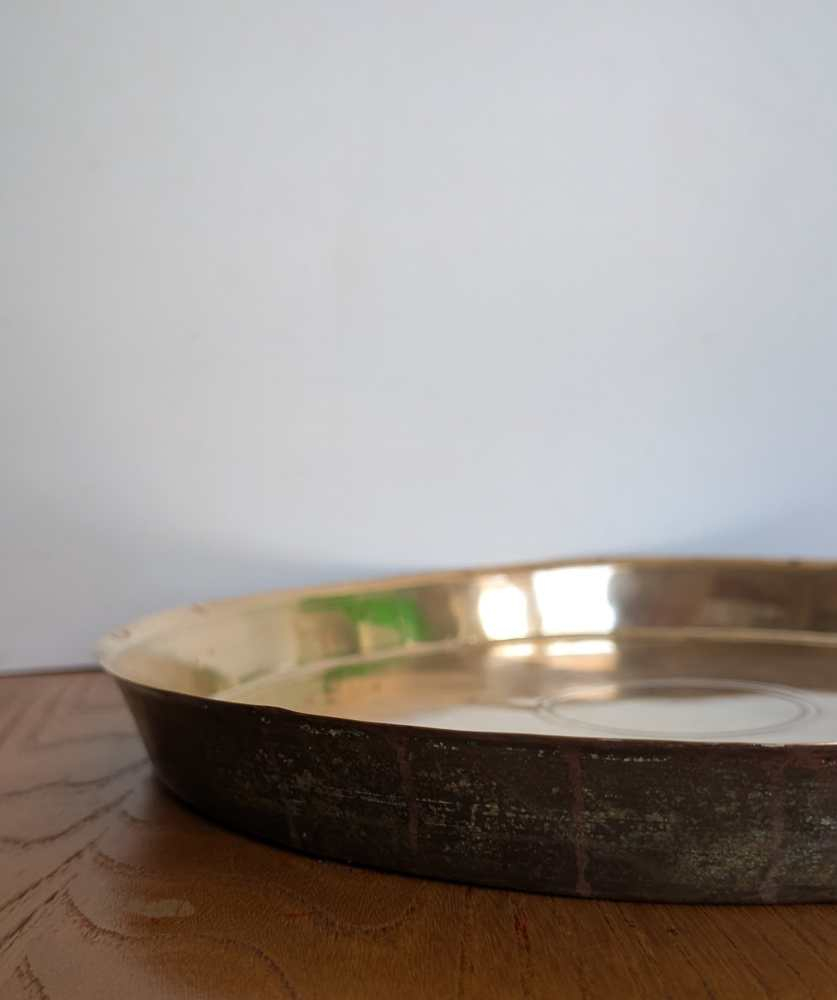 Round brass vintage tray - Image 7