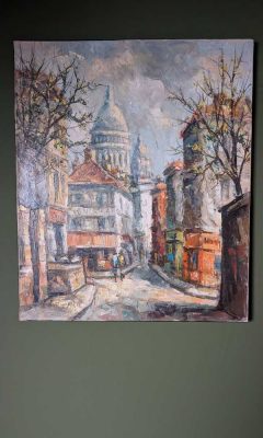 Original oil painting of Montmartre, Paris, signed Kubur