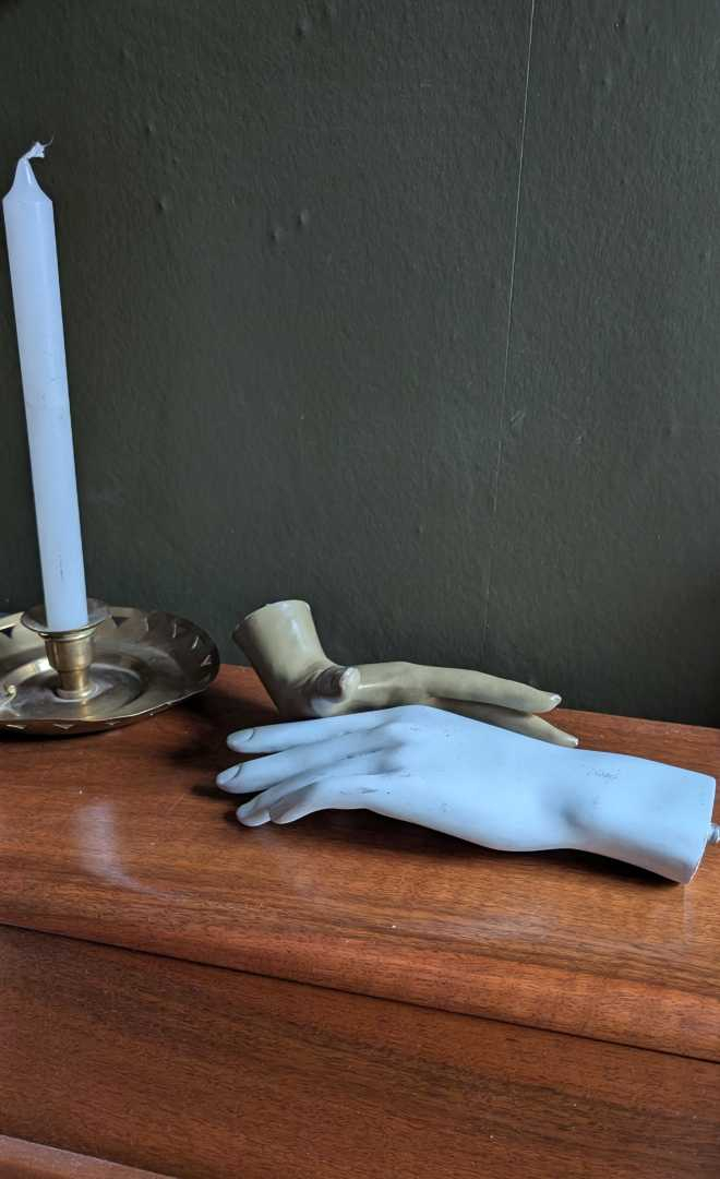 Vintage brown and white hand mannequins - Image 15