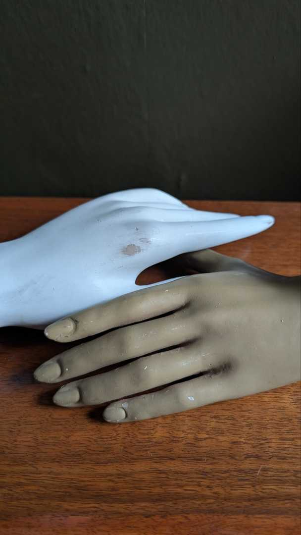 Vintage brown and white hand mannequins - Image 6
