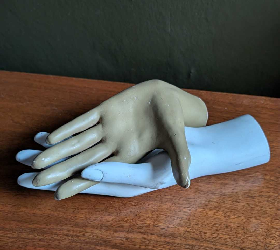 Vintage brown and white hand mannequins - Image 7