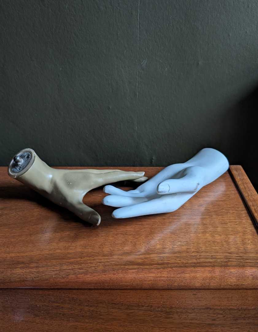 Vintage brown and white hand mannequins - Image 10