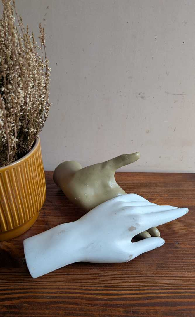 Vintage brown and white hand mannequins - Image 13