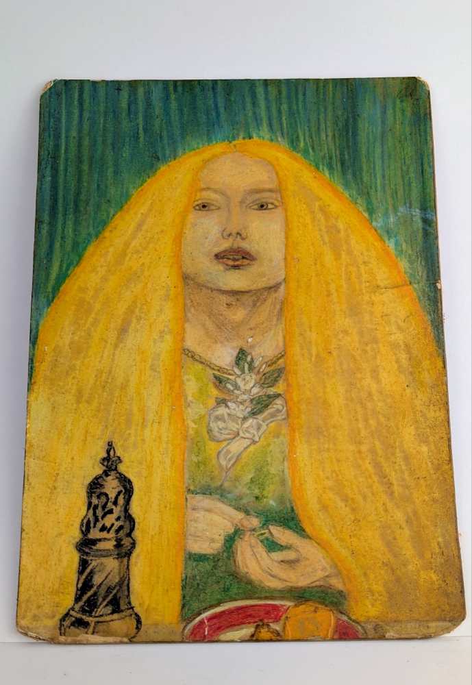 Yellow haired woman, original portrait painting - Image 9