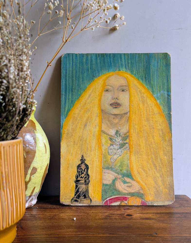 Yellow haired woman, original portrait painting - Image 3