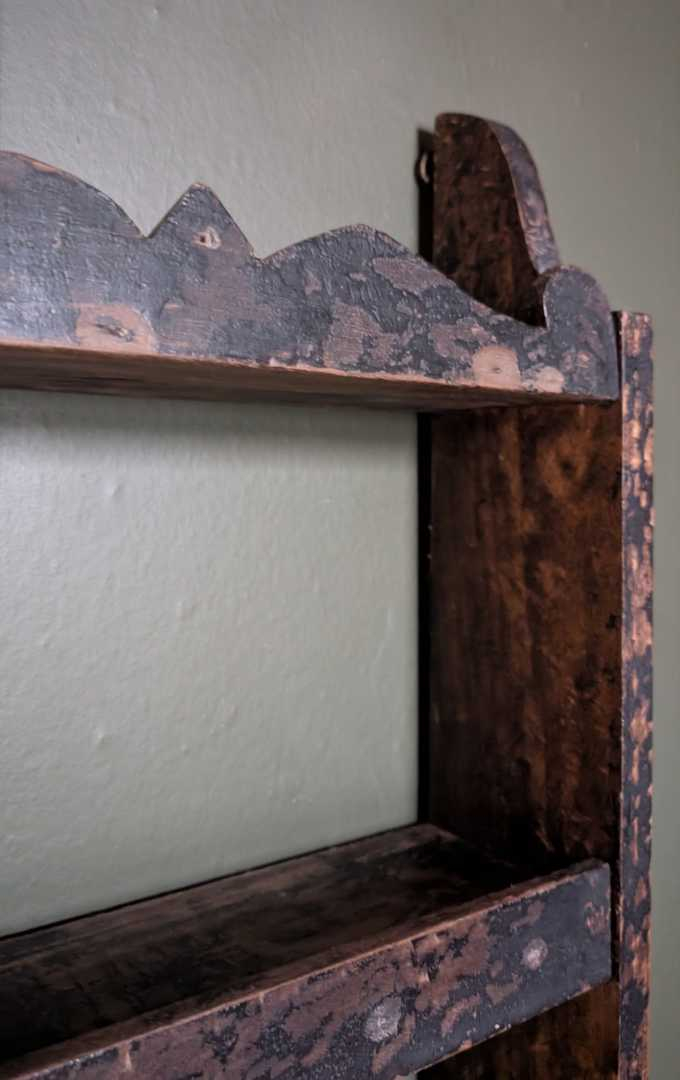 19th century handcut wall shelves - Image 2