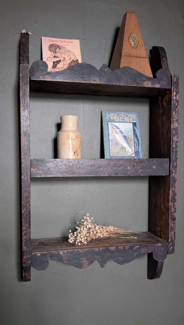 19th century handcut wall shelves - Image 4