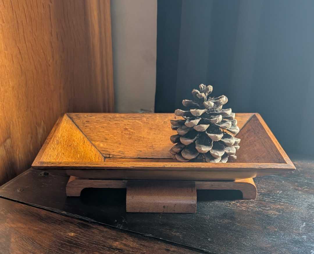 Art Deco golden oak dish - Image 5