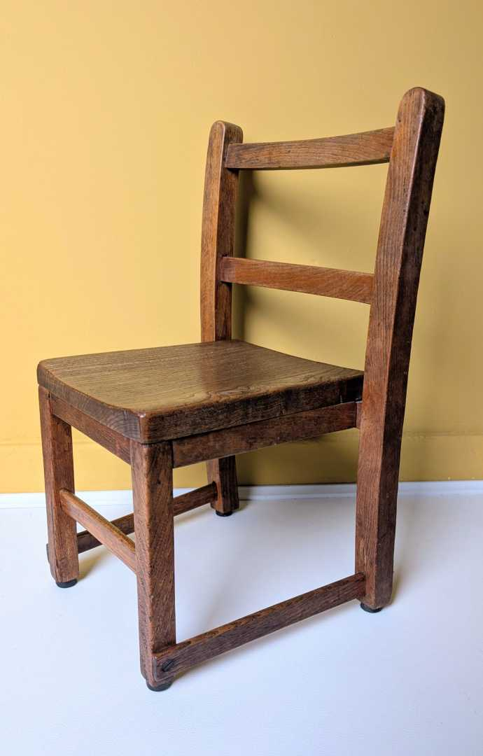 Child's midcentury oak and elm chair