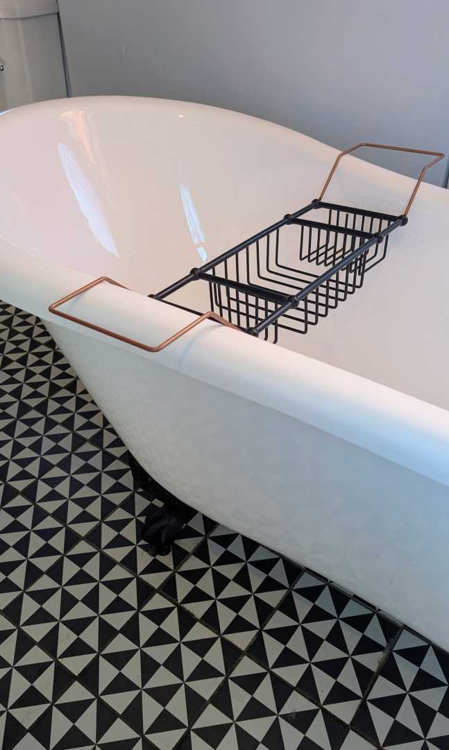 Vintage bath shelf rack