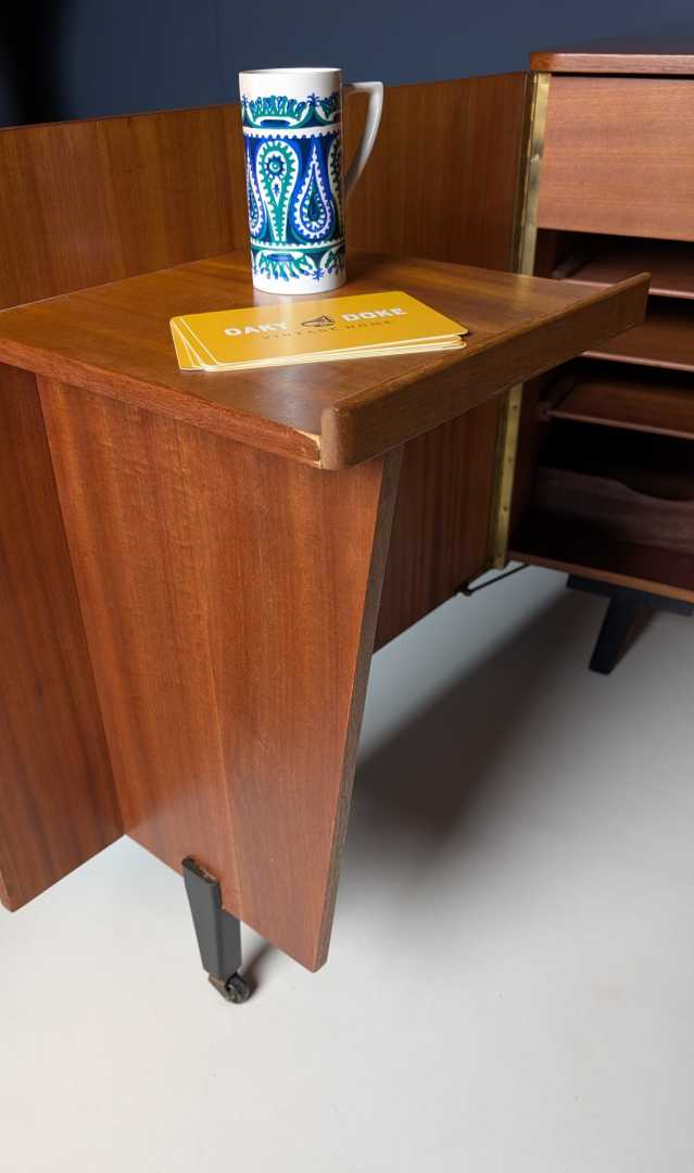 Midcentury teak folding metamorphic desk - Image 4