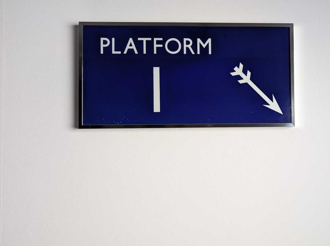 British Rail 'Platform' sign, framed