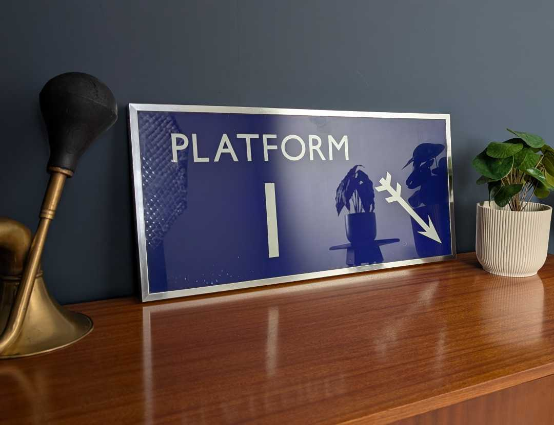 British Rail 'Platform' sign, framed - Image 11
