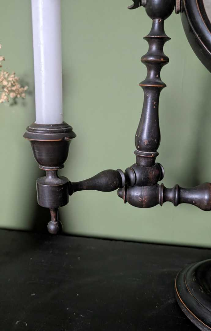 19th century tilting mirror with candle sconces - Image 5