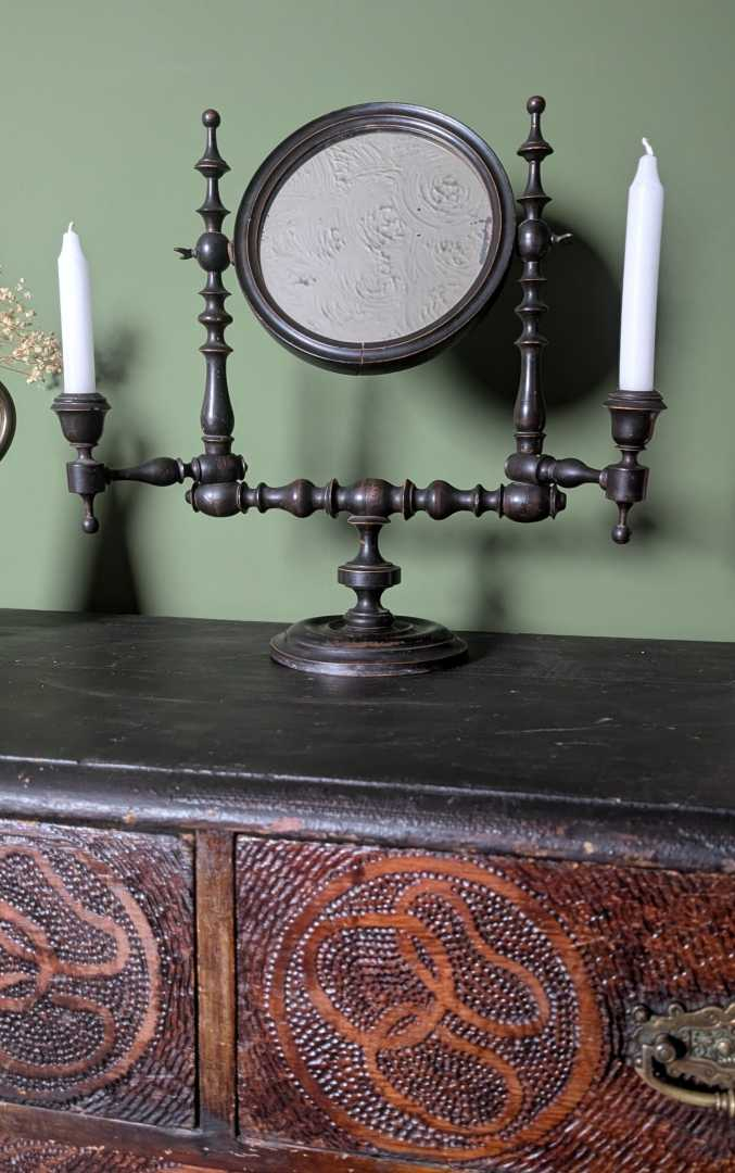 19th century tilting mirror with candle sconces - Image 11