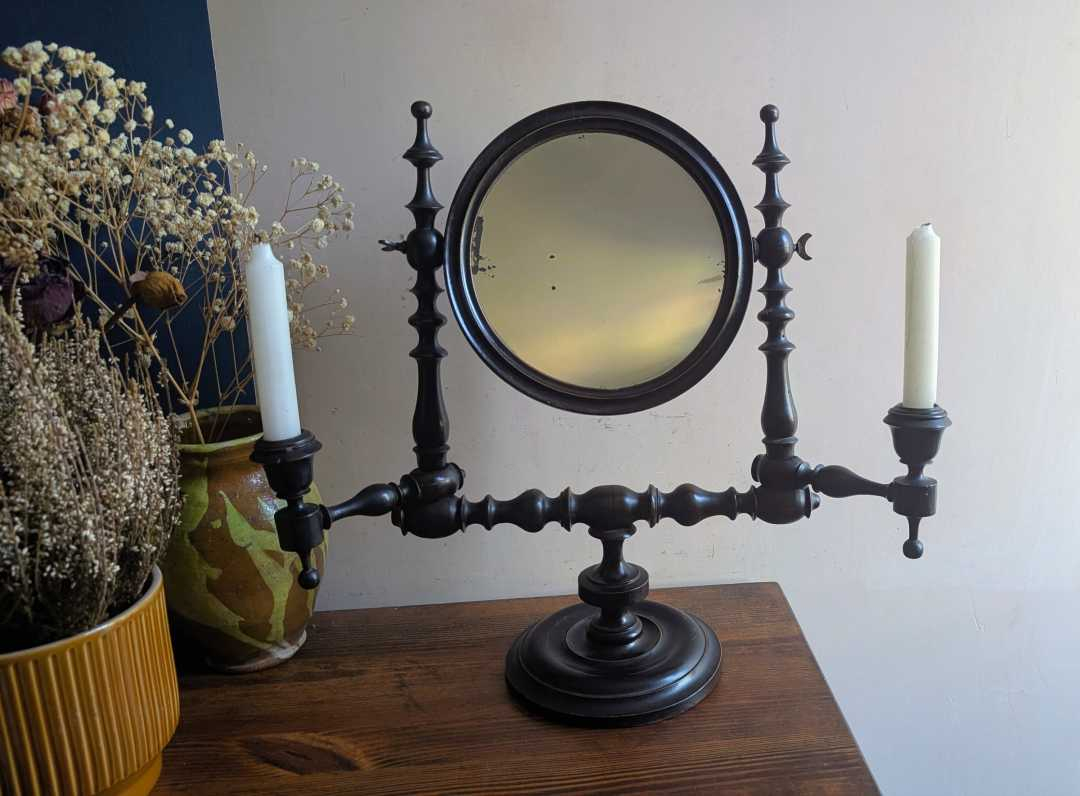 19th century tilting mirror with candle sconces - Image 14
