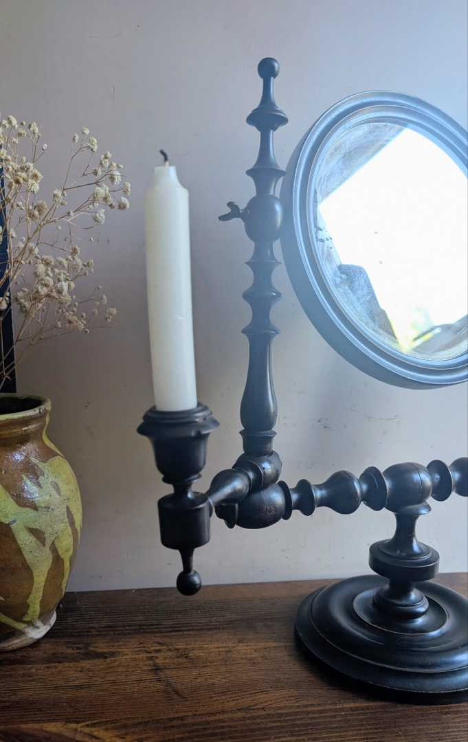 19th century tilting mirror with candle sconces - Image 13