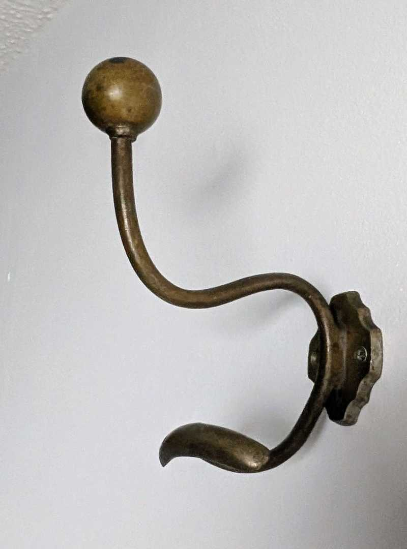 Two French c.1900s brass coat and hat hooks - Image 2