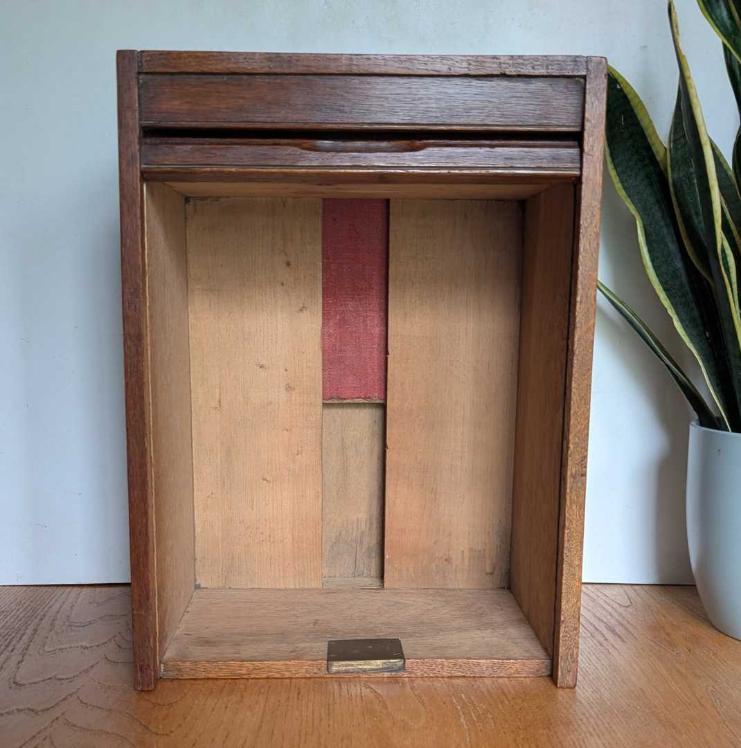 Edwardian tambour top cabinet - Image 4