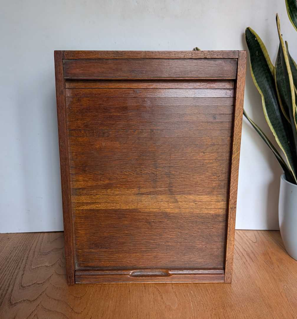 Edwardian tambour top cabinet - Image 6