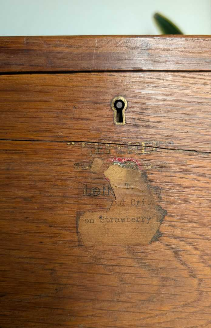 Edwardian tambour top cabinet - Image 13