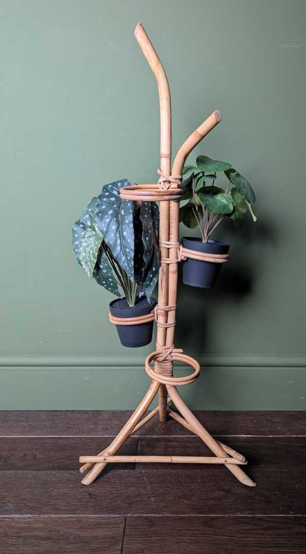 1960s bamboo plant stand - Image 4