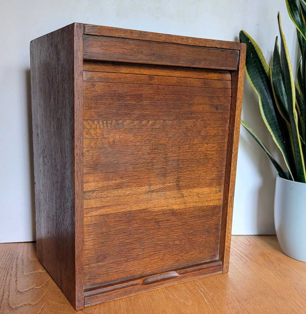 Edwardian tambour top cabinet - Image 2