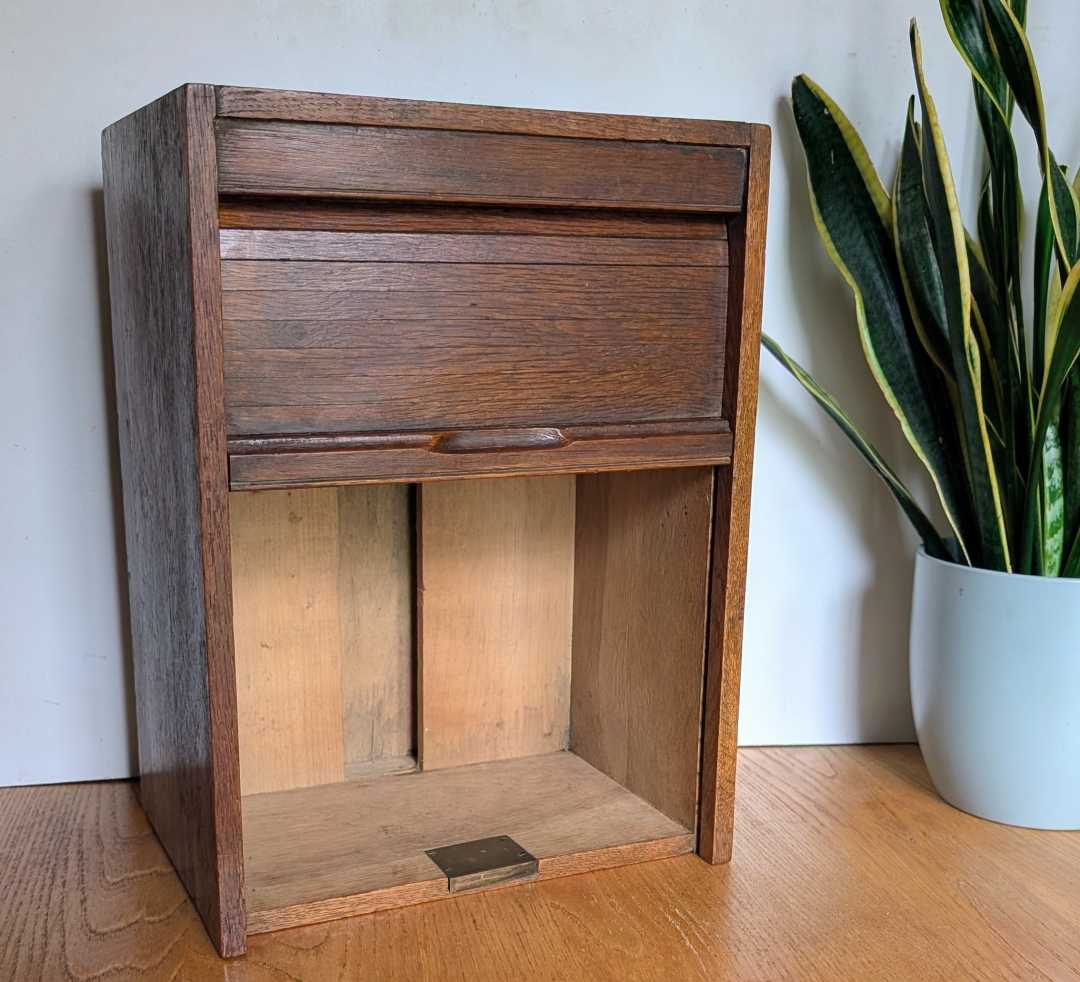 Edwardian tambour top cabinet - Image 3
