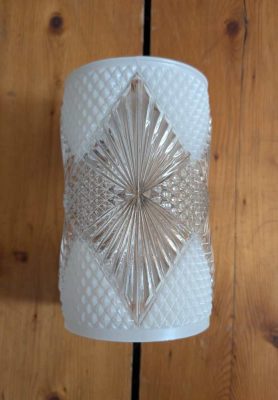 Midcentury new oldstock glass pendant light shades - two available