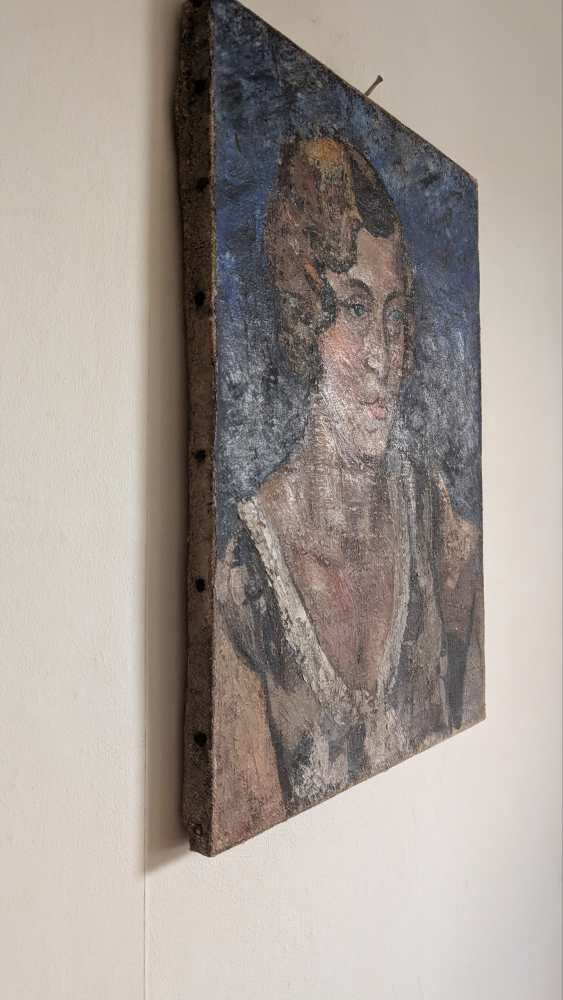 Original 1920s oil portrait on canvas of a woman - Image 13