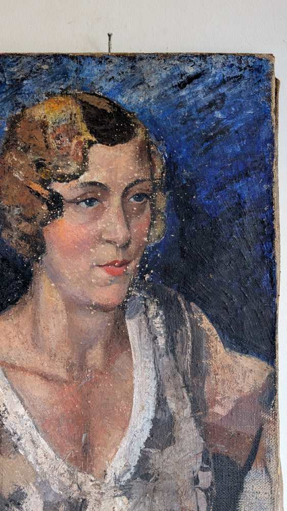Original 1920s oil portrait on canvas of a woman - Image 14