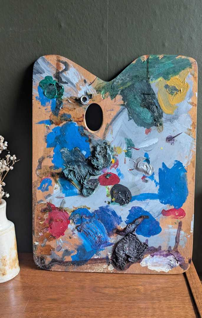 Artist's oil paint palette as decor - no.2