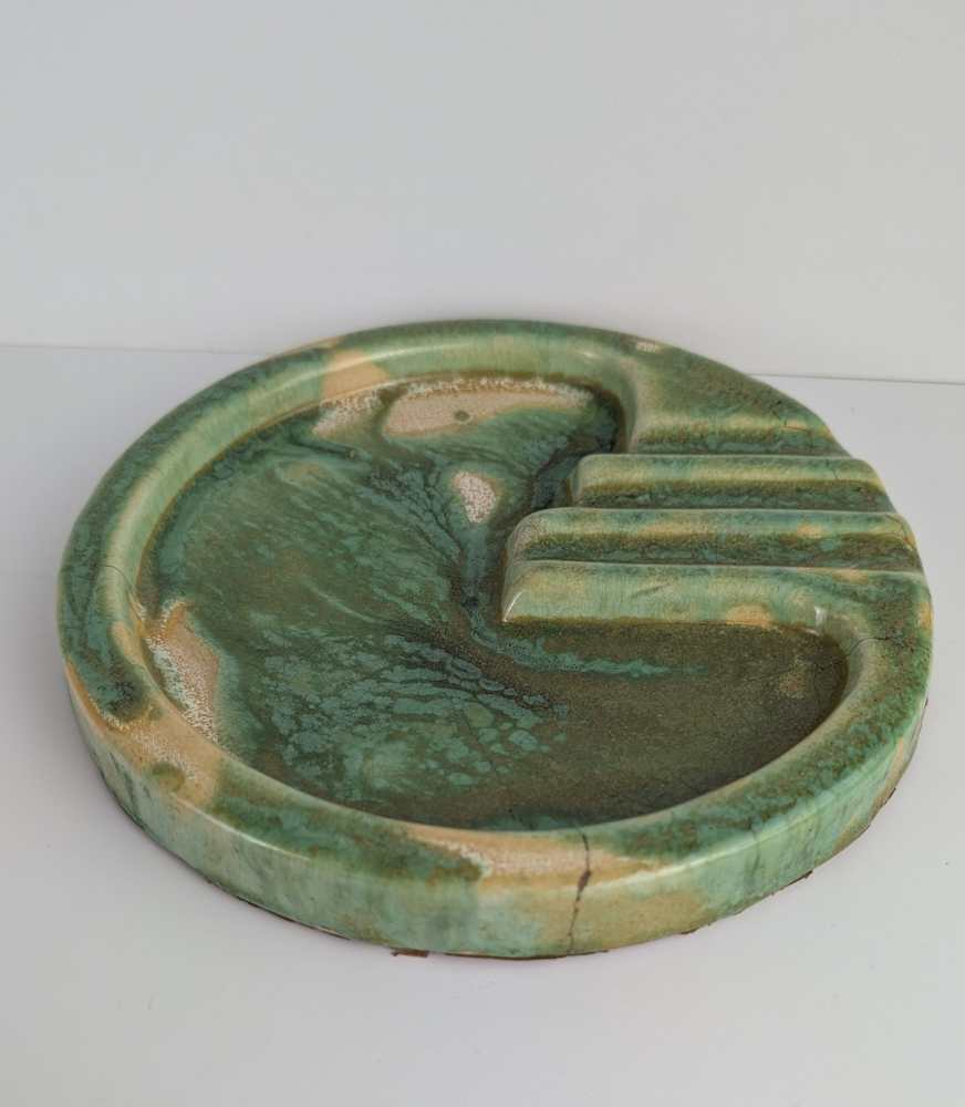 Art Deco mottled green ashtray - Image 2