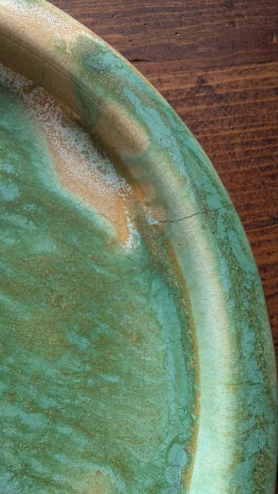 Art Deco mottled green ashtray - Image 9