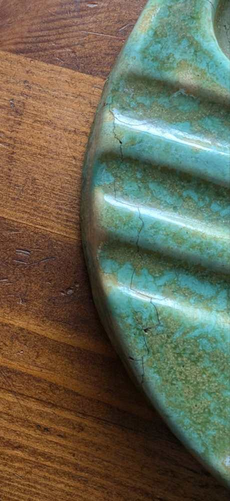 Art Deco mottled green ashtray - Image 7