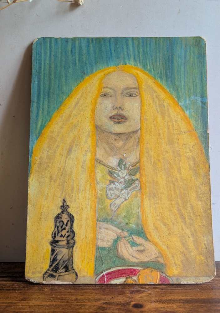 Yellow haired woman, original portrait painting - Image 7