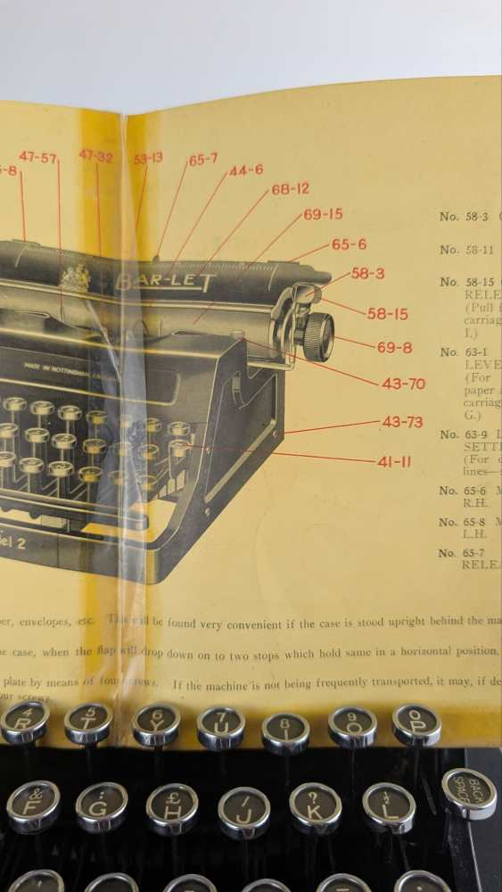 Bar-let model 2 mini portable typewriter in good working order, made in England in 1937 - Image 22