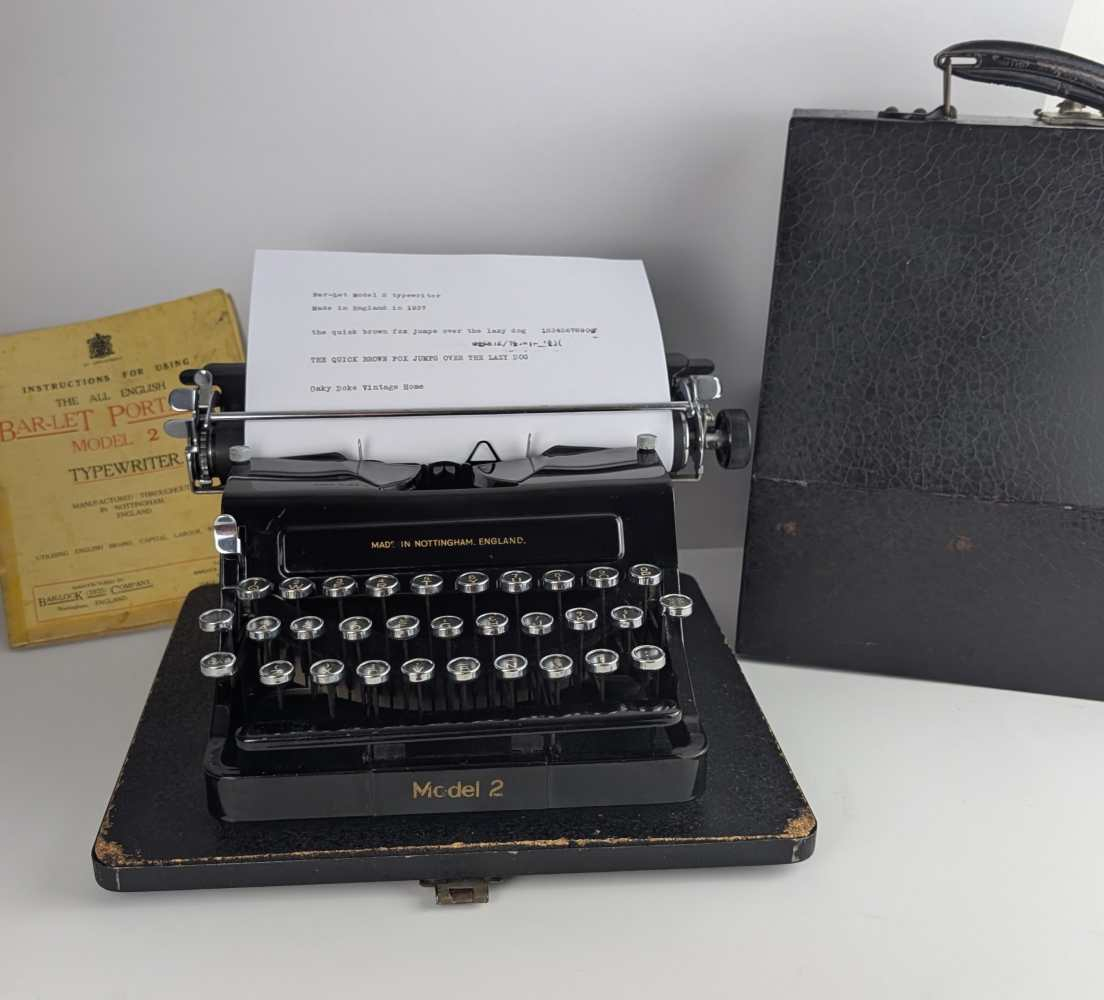 Bar-let model 2 mini portable typewriter in good working order, made in England in 1937 - Image 5